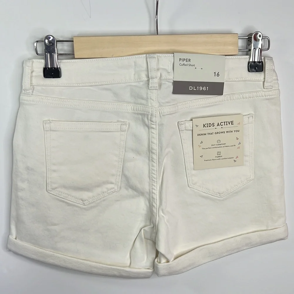 DL 1961 GIRL’S PIPER DENIM GRIFFON CUFFED SHORTS NWT SZ 16